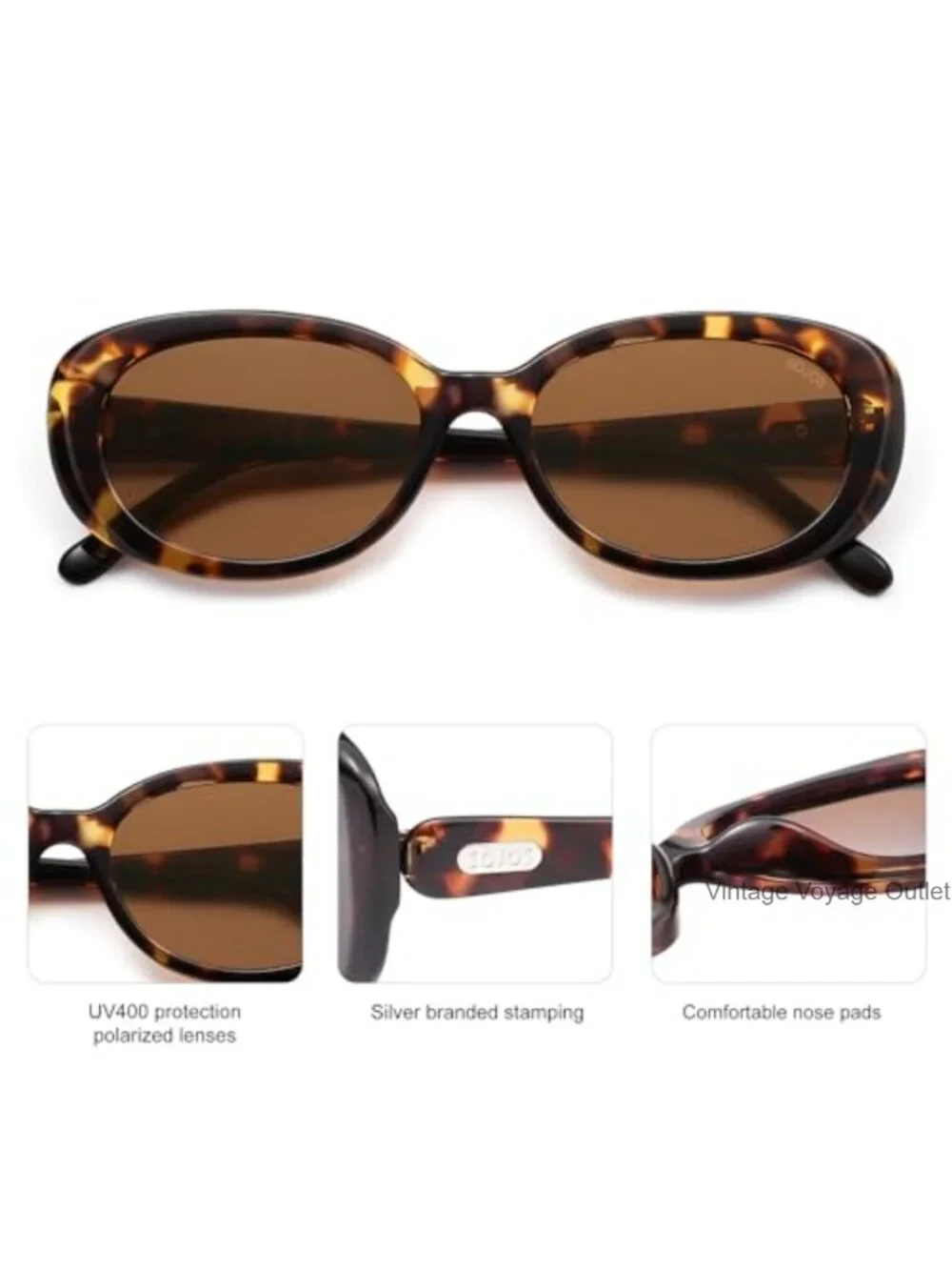 Retro Oval Polarized Sunglasses for Women Men UV400 Protection 90s Style Shades